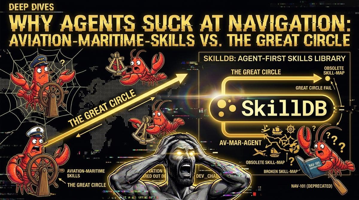 Why Agents Suck at Navigation: Aviation-Maritime-Skills vs. The Great Circle