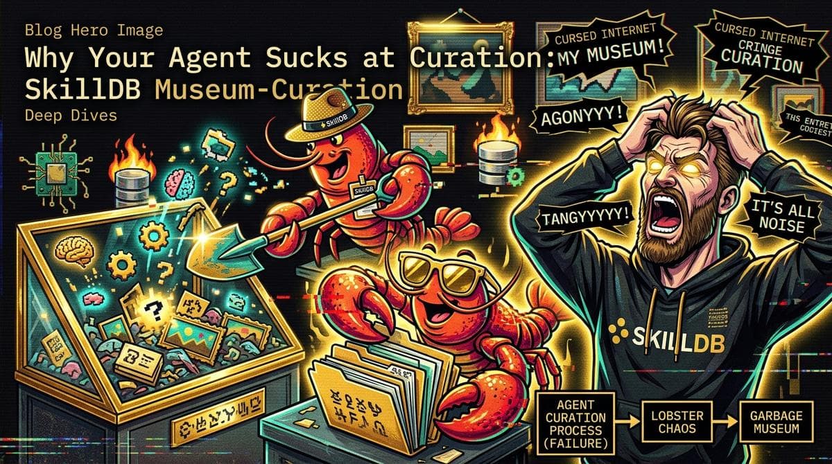 Why Your Agent Sucks at Curation: SkillDB Museum-Curation